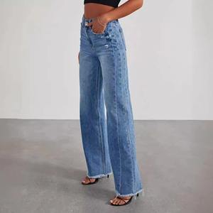 Best Price High Quality Plus Size Women's Vintage Eco-Friendly Breathable Streetwear Midweight Denim <b>Cargo</b> Pants Elastic Waist - Product Image 1