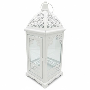 Farol de metal negro de estilo lujoso, farol decorativo colgante, portavelas con vidrio para Navidad y eventos al aire libre - Product Image 4