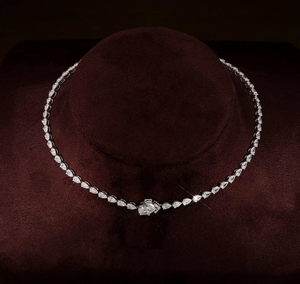 Premium Lab Grown Pear Cut High Purity Filled Necklace Silver Plated <b>Chain</b> IGI Certified Vintage Style Sparkling Women's Wedding - Product Image 4