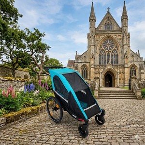 TC-2024S Baby Bike <b>Trailer</b> 3-in-1 Jogger Stroller Single Seat Safety Belt Aluminum Frame Body for Outdoor Adventures - Product Image 1
