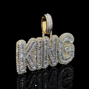 Pendentif personnalisé en argent massif 925 avec diamant Moissanite, style Hip Hop glacé, breloque photo ou initiale personnalisée, bijoux raffinés - Product Image 2