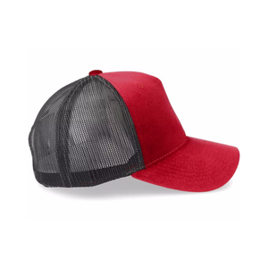 Gorra Trucker de Malla Roja y Negra de Terciopelo, Estilo Vintage, 5 Paneles, Modelo 112, Totalmente Personalizable, Gorra Deportiva Unisex - Product Image 4