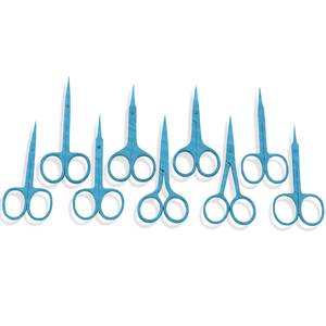 Ciseaux à ongles bleus en acier inoxydable à pointe affûtée, manche rond, pour droitiers, coupe-cuticules, outils de beauté pour adultes - Product Image 1