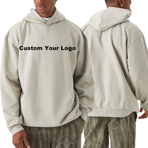New Color Matching Embroidered Quarter-<b>Zip</b> Front Logo Men's American Half-chain Thick Pullover Loose Hoodie 100% Cotton Fleece - Product Image 4