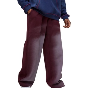 Super Loose Casual Streetwear Lightweight Mid Waist Oversized Polyester/Cotton Joggers <b>Baggy</b> Gray Wide Leg Sweatpants Breathable - Product Image 2