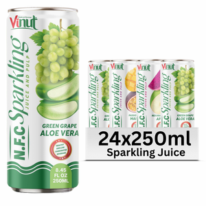 Precio al por mayor y muestra gratis 250ml bebida de jugo de uva verde espumoso-VINUT Vietnam Factory, servicios OEM/ODM, etiqueta privada O - Product Image 1
