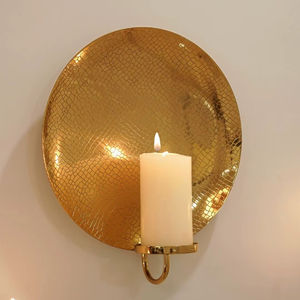 Lámpara de Pared Moderna de Metal con Diseño Floral y Textura Dorada Agrietada, Decorativa para Interiores de Hogar, Sala de Estar, Diwali - Product Image 1