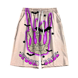Bañadores de hombre con estampado de manos de esqueleto blancas, parte delantera de lona tejida, sublimación, secado rápido, cintura media, estilo urbano - Product Image 6