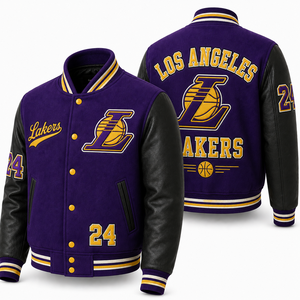 OEM Wholesale Varsity <b>Jacket</b> Custom Embroidered Logo Wool Body <b>Leather</b> Sleeves Team Uniform Streetwear <b>Men</b> Unisex Fashion Design - Product Image 2