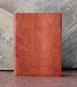 Carnet personnalisé en cuir de chèvre véritable avec couverture en relief à motif floral moderne, couleur brun clair, rechargeable, 100 feuilles, 6"x8" - Product Image 6
