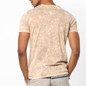 T-shirt pour homme en tissu canvas, coupe classique, facile à porter, de haute qualité, respirant, léger, écologique, effet délavé - Product Image 3