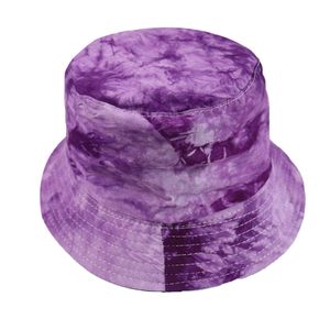 Chapeau Bob Unisexe Violet Tie-Dye, Casquette de Pêcheur Décontractée d'Été, Chapeau de Soleil à Bord Contrastant pour Adulte, Idéal pour l'Extérieur Printemps-Été - Product Image 2
