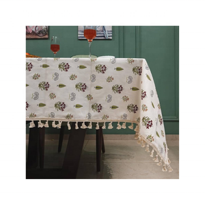 Elegante mantel ligero de secado rápido 100% de algodón bordado de 4 pies para comedor moderno respetuoso con el medio ambiente duradero asequible - Product Image 5