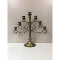 Candélabre à 3 bras en métal argenté contemporain, fait main, avec impression en relief, finition élégante, support décoratif pour bougies en métal