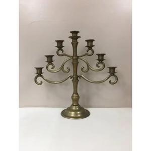 ATS Metals CBL-199 3 Arms Contemporary <b>Black</b> Metal Handmade Embossing Printing <b>Candelabra</b> Candle Stand Stylish Christmas Easter - Product Image 6