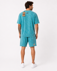 Best Fashion Men Acid Wash Sumer <b>set</b> Casual Wear High Waist Solid Color 100% Cotton Breathable Quick Dry Summerset Low MOQ - Product Image 5
