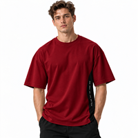 T-shirt ample à épaules tombantes pour homme, 100 % coton tricoté, respirant et écologique, idéal pour les vêtements streetwear personnalisés