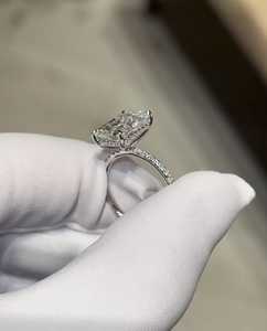 4.5 Carat VVS Lab Grown Diamond Engagement <b>Ring</b> for Women | Radiant Cut Hidden Halo <b>Solitaire</b> Wedding <b>Ring</b> | IGI Certified Gold - Product Image 5