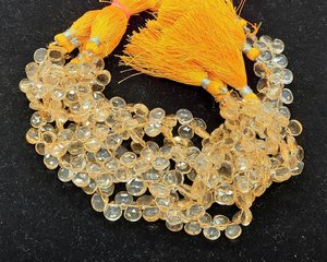 Perles de citrine naturelle facettées en forme de cœur, qualité AAA, 6-7 mm, véritable pierre précieuse, brin de 8,5 pouces, qualité supérieure - Product Image 6