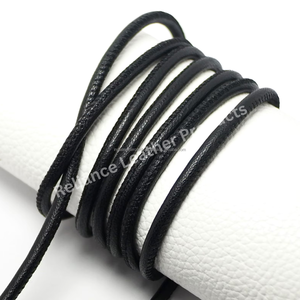 Brown <b>Round</b> Stitched Leather Cord Roll for Bracelet Making Jewelry Findings - Product Image 4