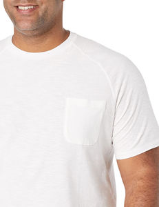T-shirt en coton blanc à manches courtes pour homme, col rond, coupe classique, décontracté, logo sur le devant, respirant, 220g, couleur unie - Product Image 2