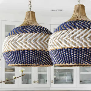 Cheap Wholesale Handwoven Natural Wicker Rattan Line Eco-Friendly High Quality New Decorative Pendant Light Home Hotel Decor - Product Image 5
