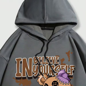 Sudadera con capucha estampada personalizada para hombre, estilo pulóver en tela transpirable y cómoda, forro polar de algodón/forro polar de poliéster - Product Image 5