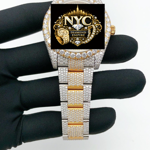 Montre pour homme de luxe vintage de haute qualité NYC DIAMOND EMPIRE, boîtier carré en acier inoxydable 41 mm, verre analogique, mouvement mécanique japonais - Product Image 3