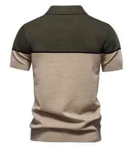 เสื้อยืดแขนสั้นผู้ชายผ้าคอตตอนเจอร์ซีย์ทรงปกติ ไม่เป็นขุย สีพื้น สวมใส่สบายๆ สำหรับฤดูร้อน - Product Image 2