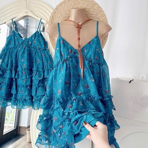 Robe longue en mousseline de soie florale sans bretelles pour femme, style bohème, idéale pour les vacances à la plage - Product Image 5