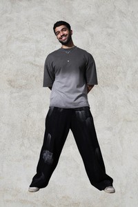 T-shirt délavé effet soleil dégradé personnalisé de haute qualité 2026, 100 % coton, coupe ample à épaules tombantes pour homme - Product Image 5