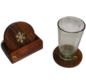 Set of 6 Wooden Drink Coasters for Coffee Mugs Tea Cups <b>Beer</b> Cans Water Glasses-Office & Home Use - Product Image 4