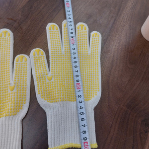 Hight quality natural white yarn cotton PVC dotted Safety Gloves All size 10 Gauges 12 pairs <b>polybag</b> general purposes Vietnam - Product Image 1