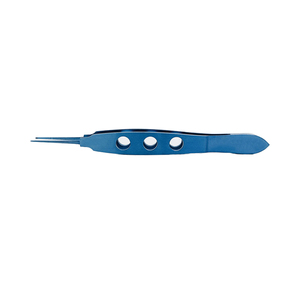 คีมผูกสายยางแบบตรง Bonn Corneal Forceps 1x2 ฟัน 0.1 มม. 6.0 มม. คีมผ่าตัดเคลือบไทเทเนียมสีน้ำเงิน - Product Image 6