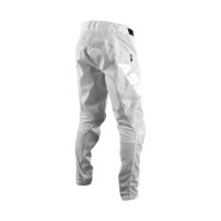 Pantalon de VTT pour homme blanc avec logo ASS, impression par transfert thermique, matière polyester et nylon, fermeture à boutons