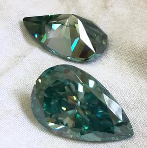 Moissanita suelta de 27 quilates (1 pieza) en forma de pera, diamante de moissanita verde, anillo de compromiso hecho a mano, colgante - Product Image 1