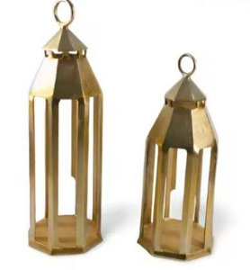 ชุดเชิงเทียนโลหะสำหรับตกแต่งบ้านสวนสีทองขนาดใหญ่ทำจากงานฝีมือในบ้านของชาวอินเดีย - Product Image 2