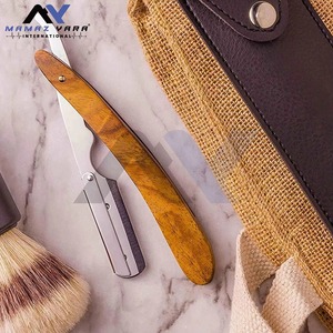 Professional <b>Mens</b> Cut Throat Straight Edge Razor <b>Kit</b> Single Blade Stainless Steel Hardwood Handle Barber <b>Shaving</b> Razor Face - Product Image 6