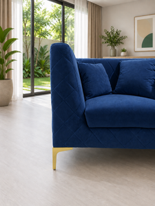 Ensemble de canapés modernes 211 PIRAMID bleu émeraude pour hôtel, salon, appartement, tissu haut de gamme personnalisé, écologique, pieds en acier inoxydable - Product Image 4