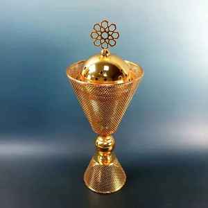 Luxury Teardrop Hollow Out <b>Incense</b> Burner Metal Mesh Charcoal Bakhoor Oud Burner Portable <b>Cone</b> Censer Home Decor - Product Image 5