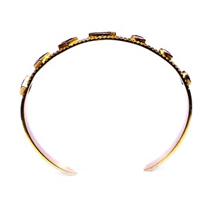 Pulsera Geométrica Chapada en Oro de 22k con Amatista Engastada en Bisel, Clásica para Uso Diario Femenino - Product Image 6