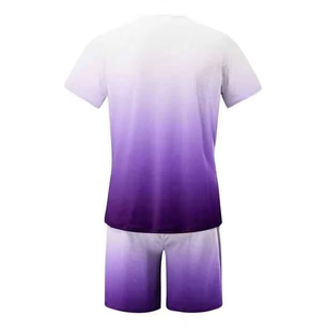 Trajes Deportivos Casuales de Verano para Hombre, Diseño Personalizado con Logotipo, Tejido de Poliéster/Algodón y Fibra de Bambú, Pantalones Cortos y Camiseta de Secado Rápido - Product Image 3