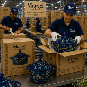 <b>Marvel</b> Handicrafts Ramadan Moon Palm Lantern <b>Print</b> Insulated Steel Casserole Hot Pot with Lid Premium Food Warmer for Dining - Product Image 4