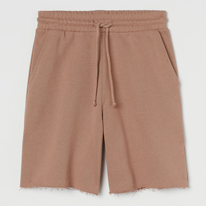 Vêtements de sport en coton respirant, pantalon de jogging tricoté uni, design fitness, short de sport à motif, ceinture à boutons - Product Image 3