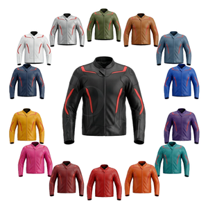 เสื้อแจ็คเก็ตมอเตอร์ไซค์หนังแท้ขายส่ง ออกแบบเองได้ พร้อมแผ่นรองกันกระแทก ทันสมัย ทนทาน สวมใส่สบาย อุปกรณ์ขี่มอเตอร์ไซค์ - Product Image 1