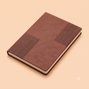 Agenda d'affaires haut de gamme Aurelux en cuir PU bleu foncé, couverture rigide, motif rayé texturé, plaque métallique, pour l'écriture au bureau des cadres - Product Image 5