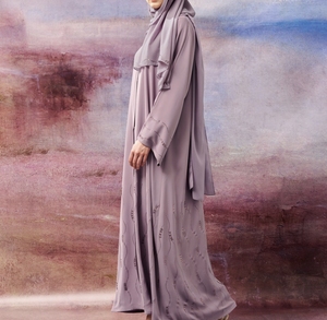 Wholesale Modest Dubai Beaded Sequined Long Sleeve <b>Abaya</b> Muslim Traditional Handmade Eid Ramadan <b>Wedding</b> Women Polyester - Product Image 4