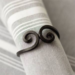 Anneau de serviette en métal noir géométrique en gros, accessoire de table durable pour banquets, mariages, réceptions, décoration de cuisine et de maison - Product Image 6