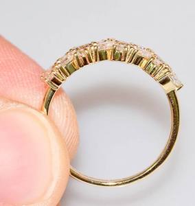 Bague de fiançailles en or 14 carats avec diamant de laboratoire certifié IGI, alliance éternelle ethnique pour femme en or blanc, jaune ou rose - Product Image 5