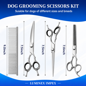 Premium Pet Grooming <b>Scissors</b> Set – Made from High-Quality Stainless Steel, Professional <b>Dog</b> & Cat Hair Cutting Kit with Case - Product Image 6